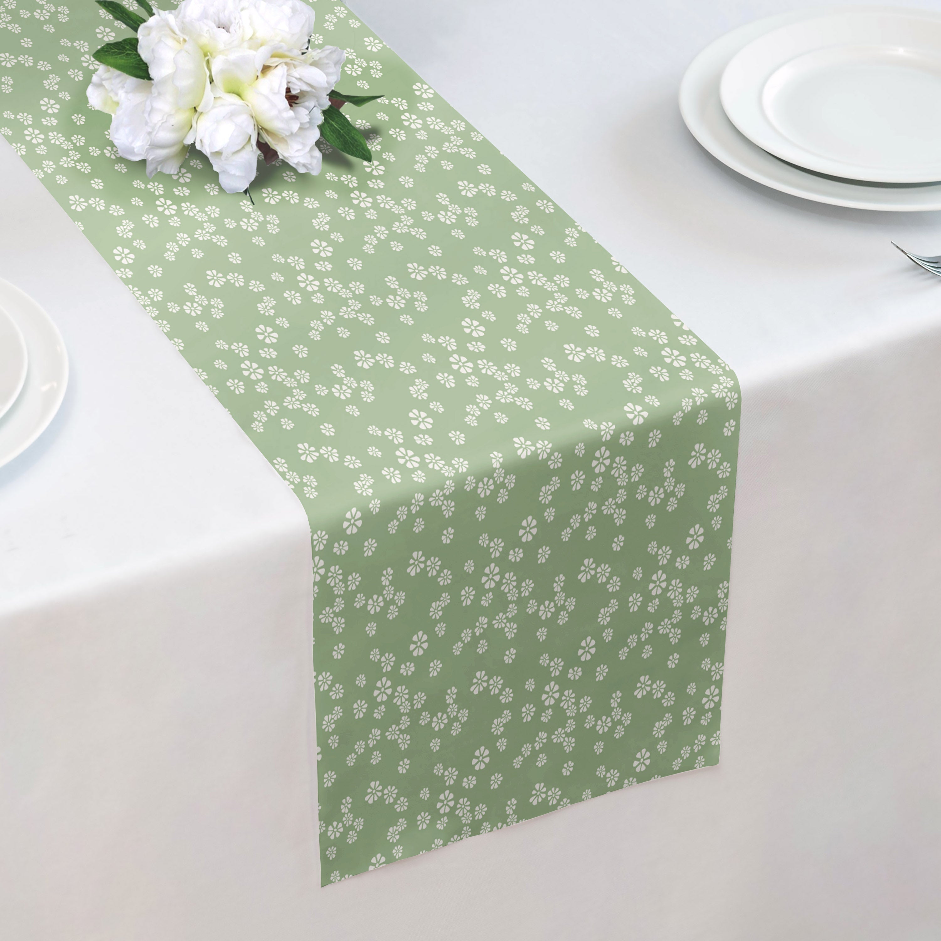 Floating Floral Table Runner - Over Table Edge - Knotty Tie Co.