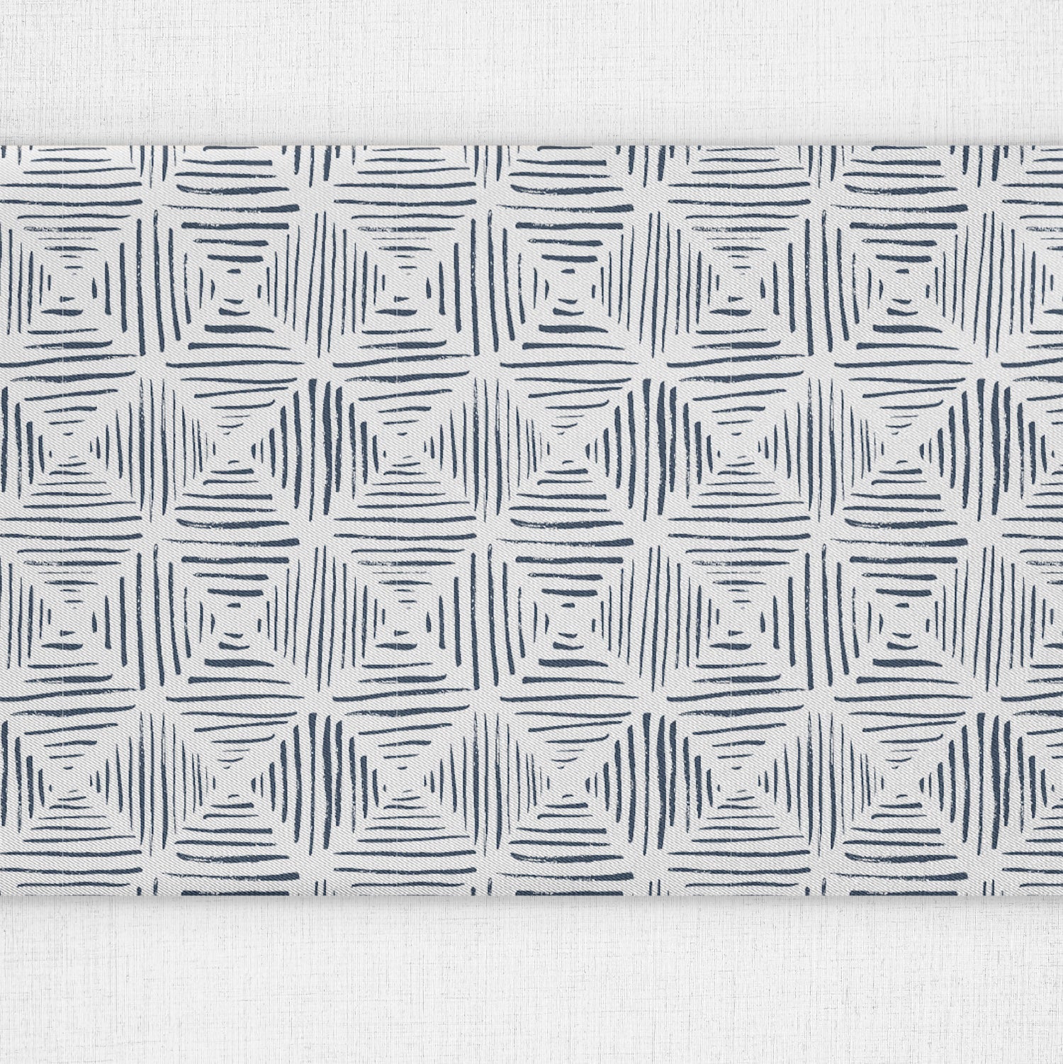 Drawn Geo Table Runner - Close Up Top View - Knotty Tie Co.