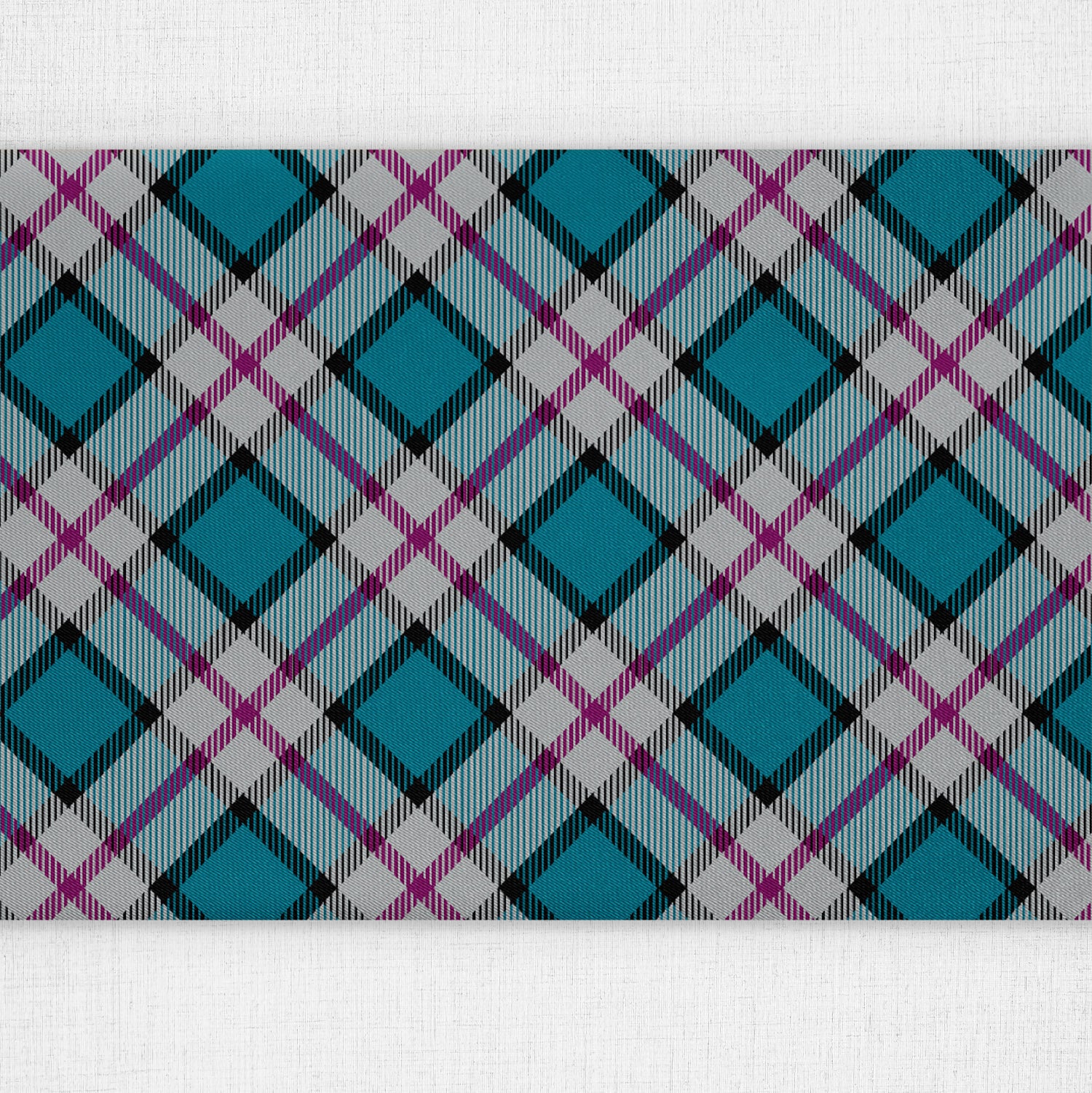 Harrison Plaid Table Runner - Close Up Top View - Knotty Tie Co.