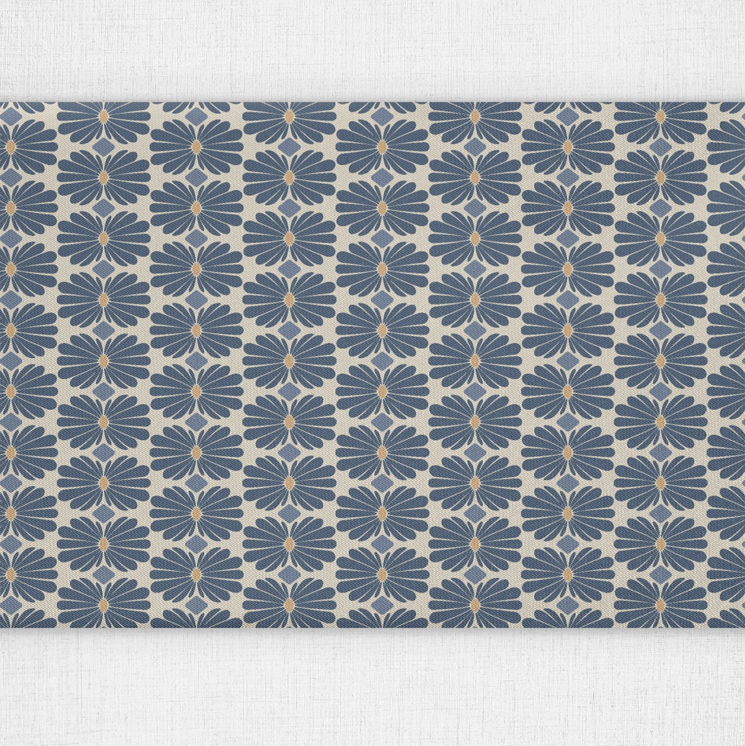 Nouveau Floral Table Runner - Close Up Top View - Knotty Tie Co.