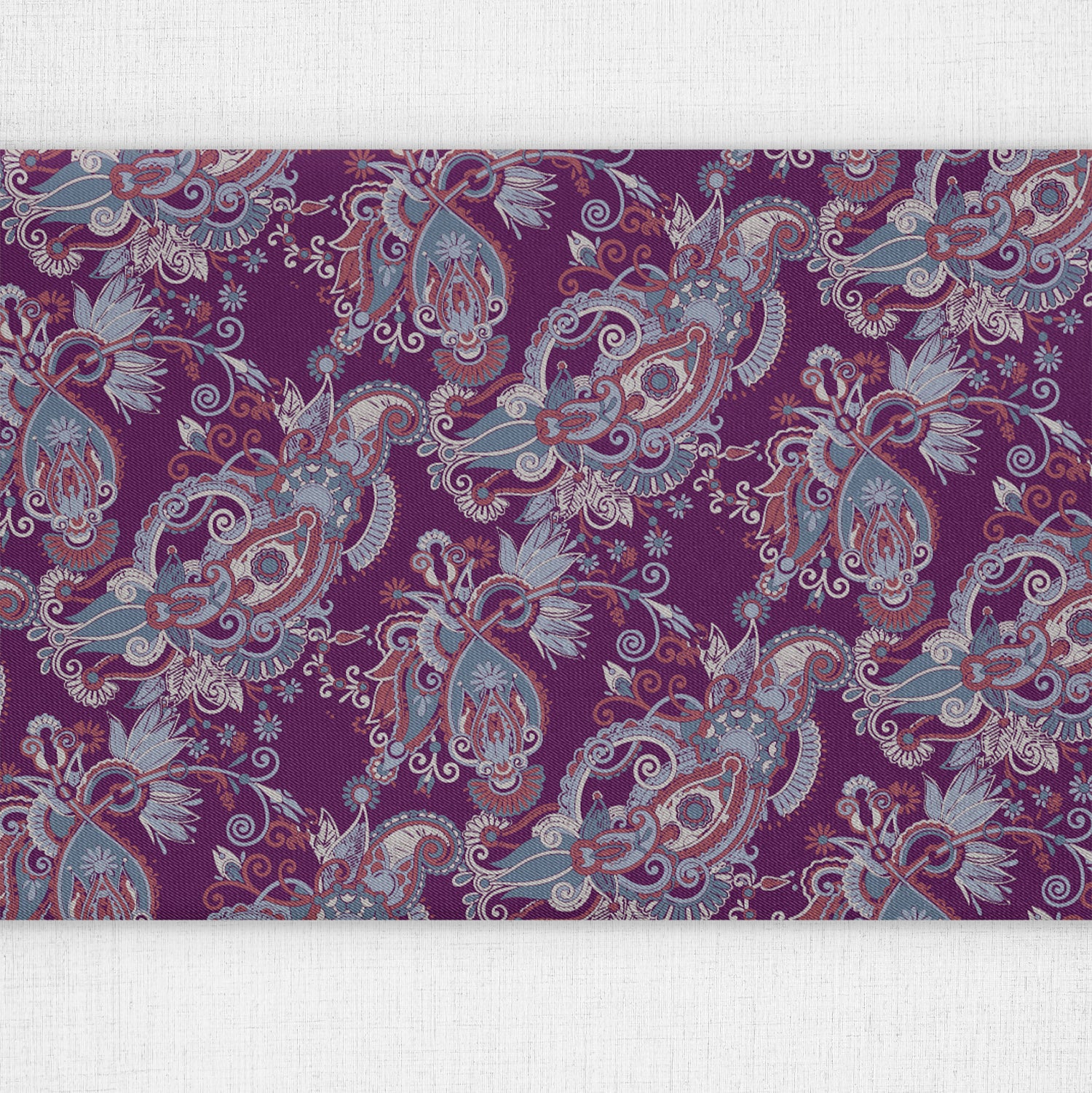 Prestige Paisley Table Runner - Close Up Top View - Knotty Tie Co.