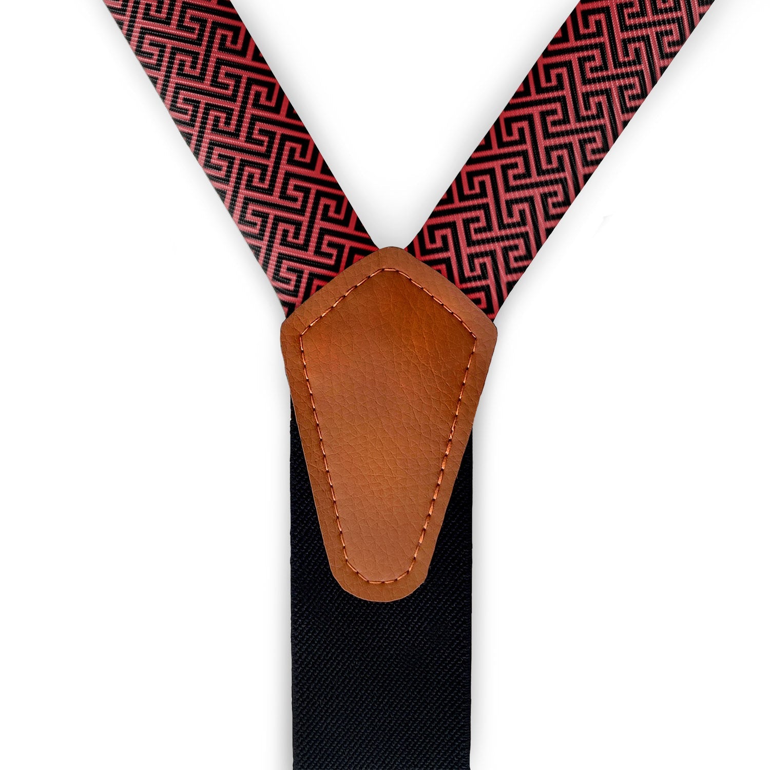 Tatami Geo Suspenders - Vegan Leather Y-Back - Knotty Tie Co.