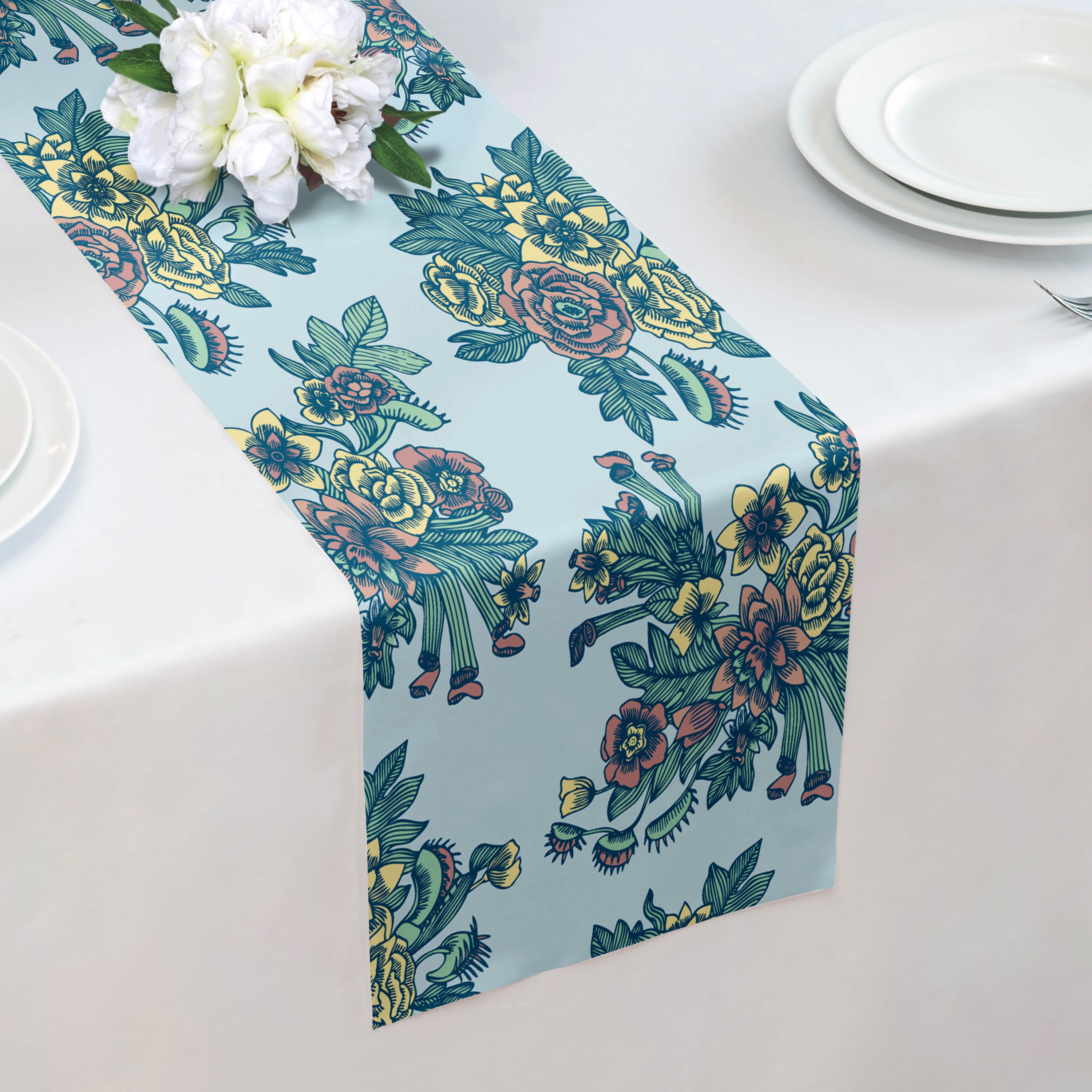 Tattoo Floral Table Runner