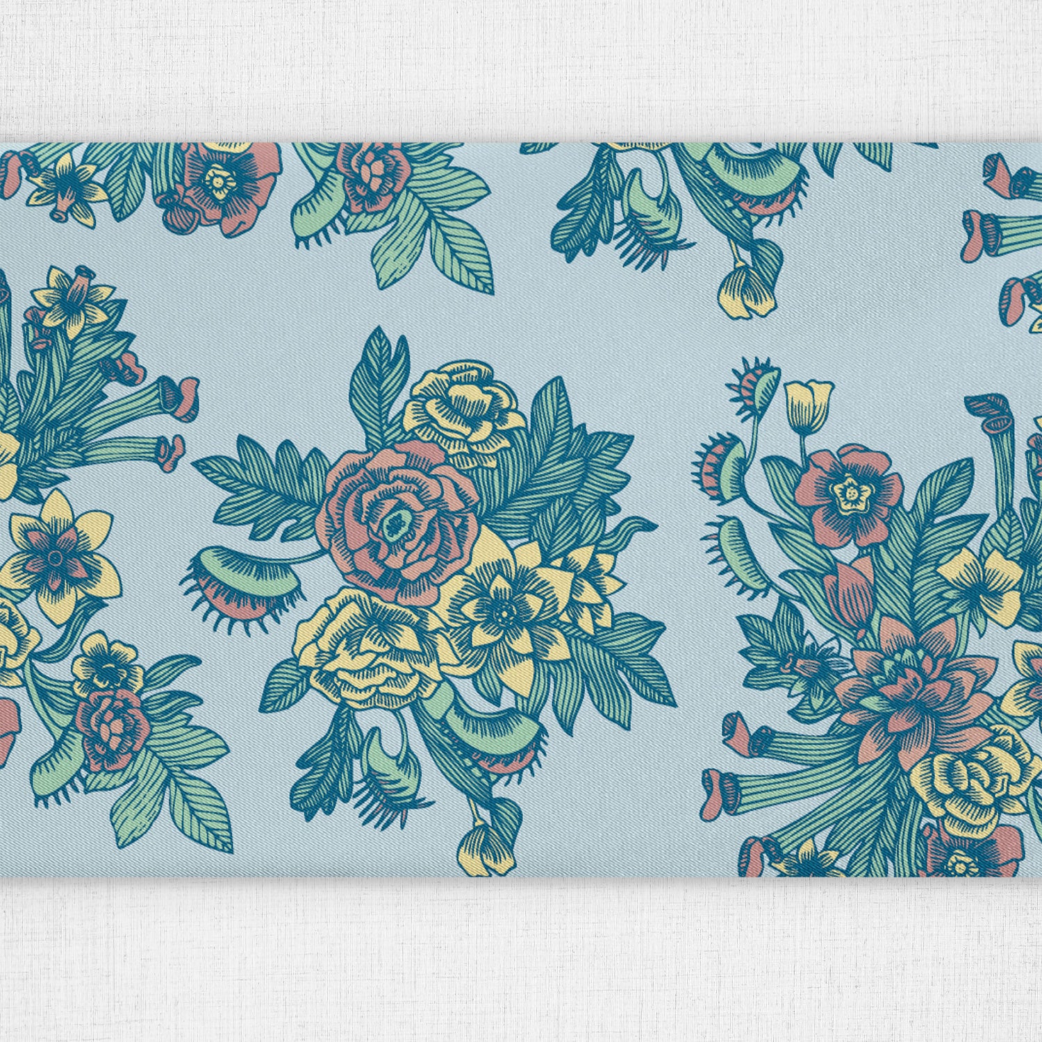 Tattoo Floral Table Runner