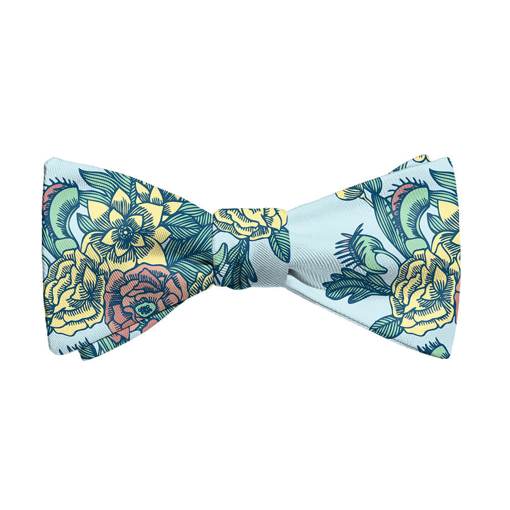 Tattoo Floral Bow Tie - Adult Standard Self-Tie 14-18" - Knotty Tie Co.