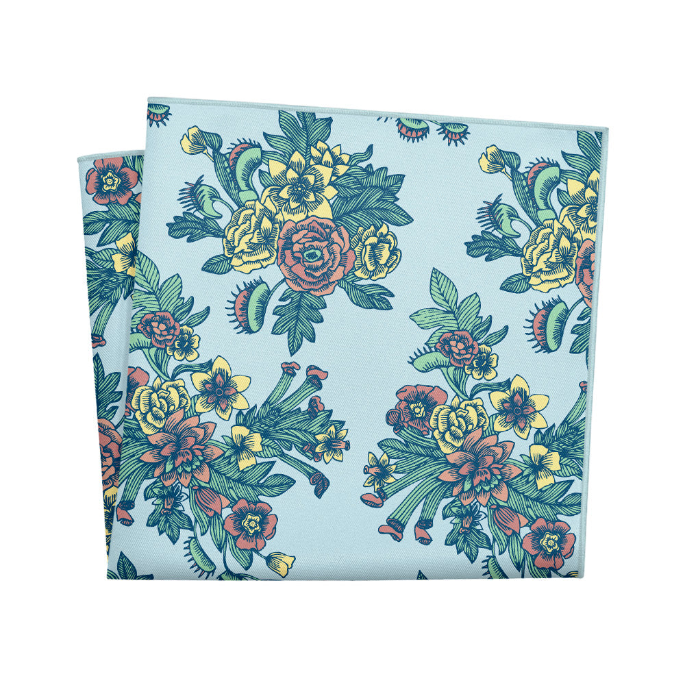 Tattoo Floral Pocket Square - 12" Square - Knotty Tie Co.