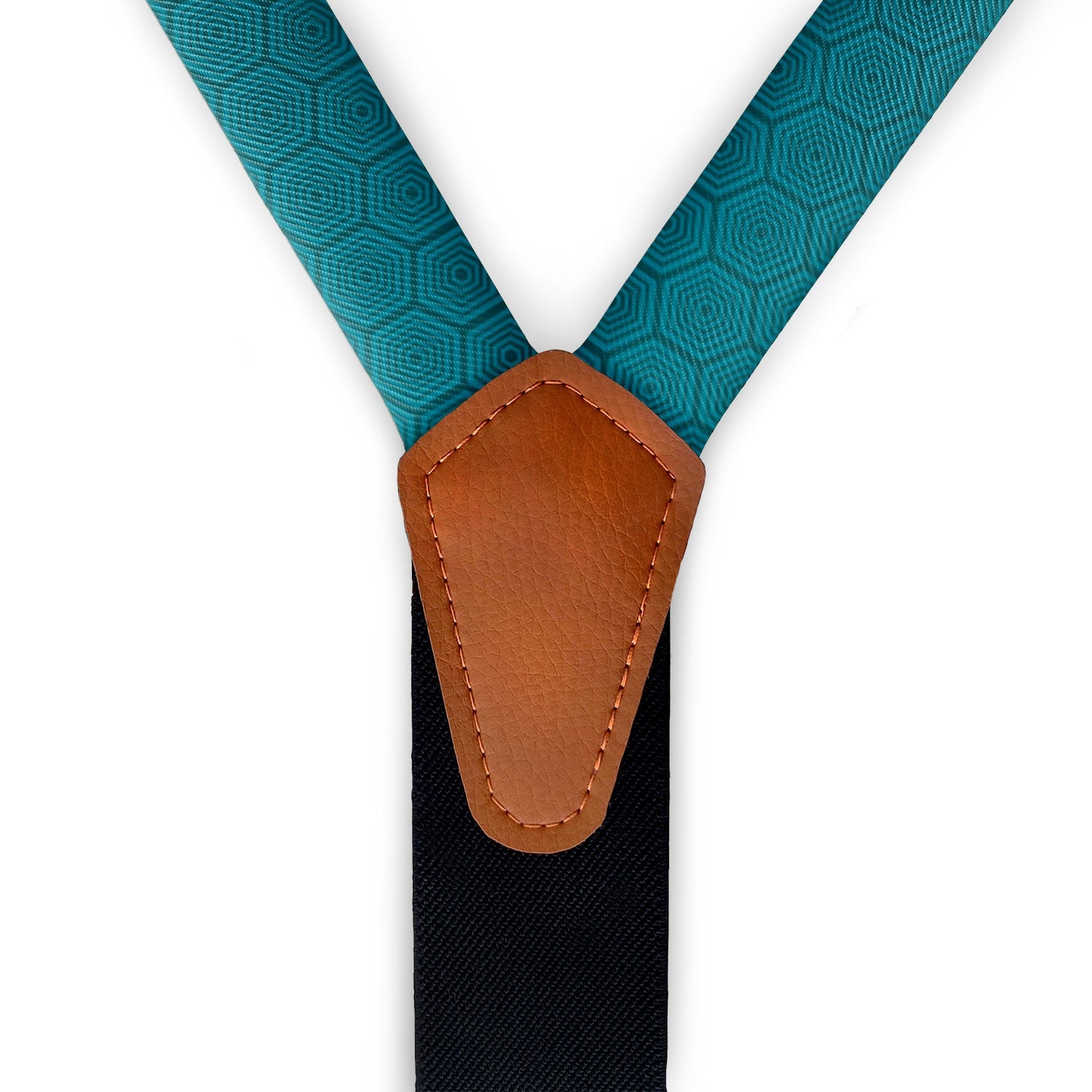 Tortoiseshell Geometric Suspenders - Vegan Leather Y-Back - Knotty Tie Co.