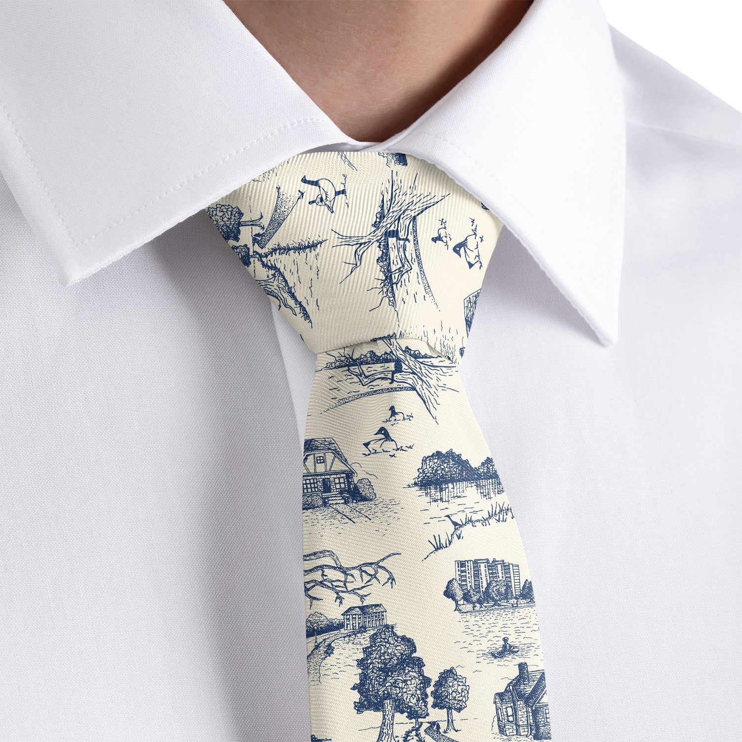 Wash Park Toile Necktie - Dress Shirt - Knotty Tie Co.