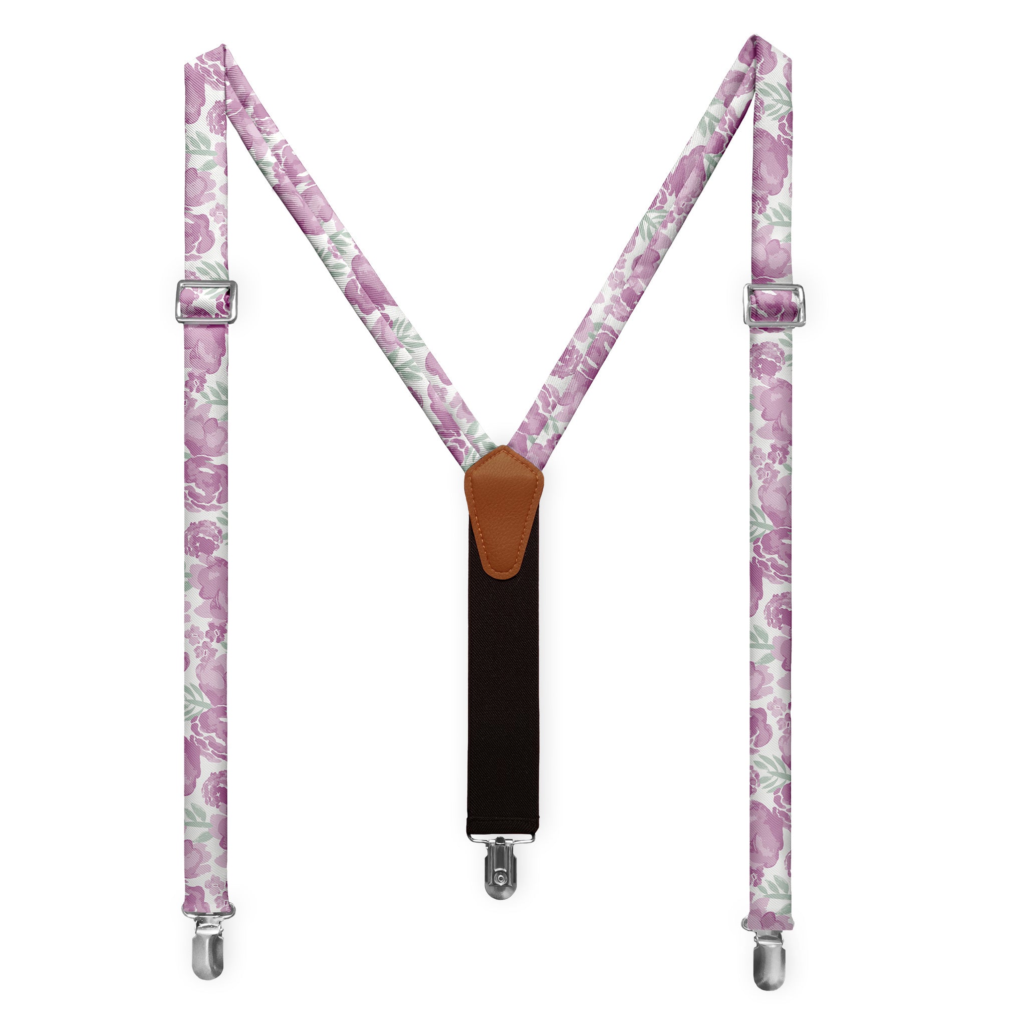 Watercolor Floral Suspenders - Full Front View - Knotty Tie Co.