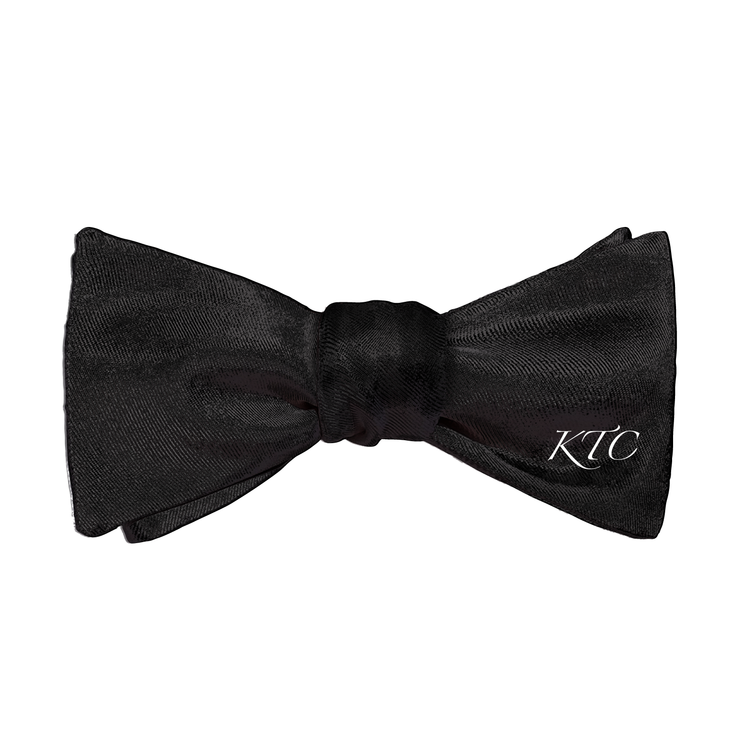 Script Initials On Bow Monogram Bow Tie - Adult Standard Self-Tie 14-18" - Knotty Tie Co.