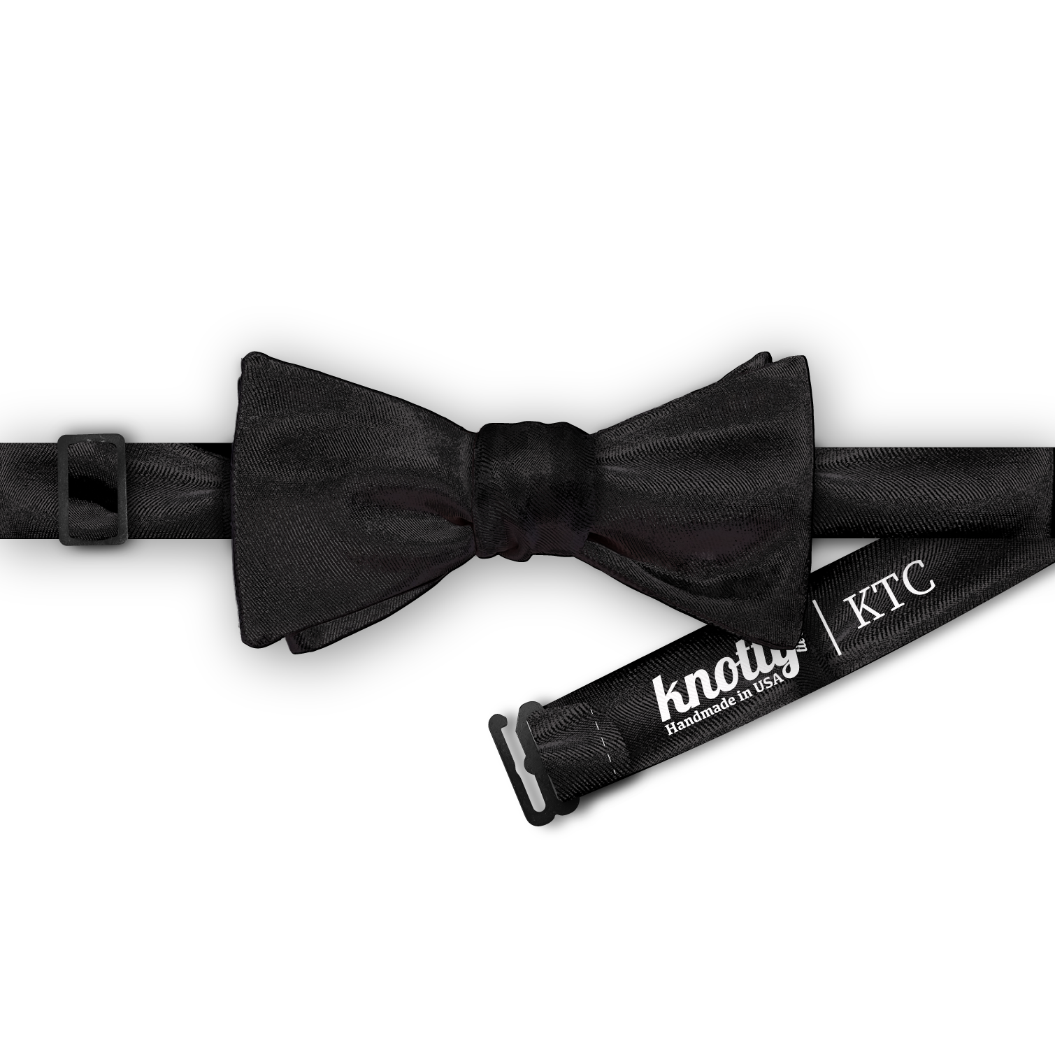 Serif Initials On Strap Monogram Bow Tie - Adult Standard Self-Tie 14-18" - Knotty Tie Co.